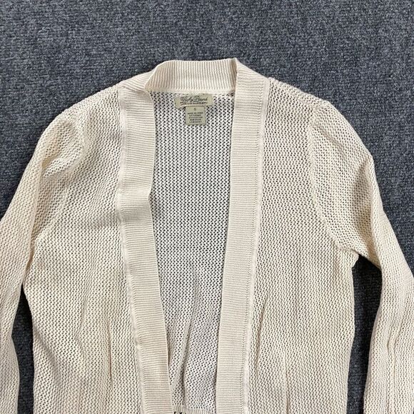Lucky Brand Cardigan Womens Small Beige Knit Sweater Ramie Blend Adults - Picture 2 of 8